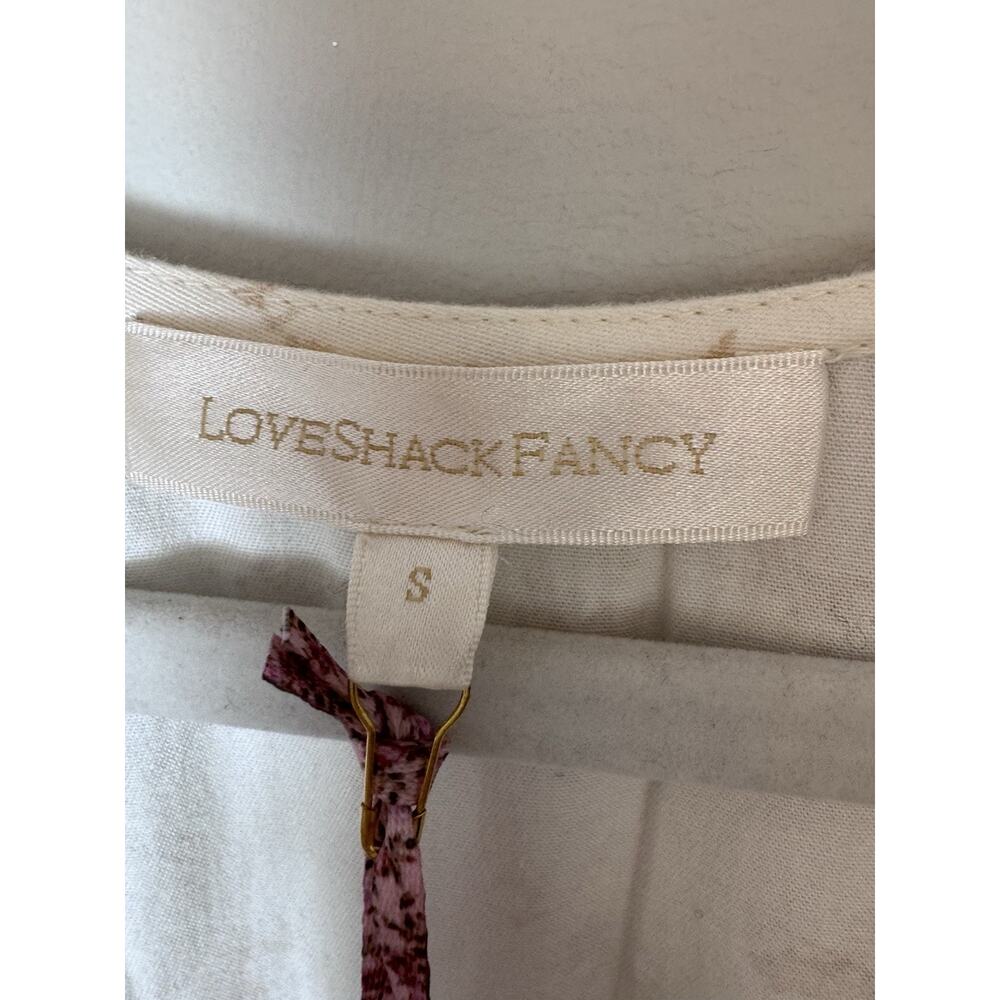 LoveShackFancy Cream Floral Midi Dress with Pink Bouquet Print - Picture 4 of 16